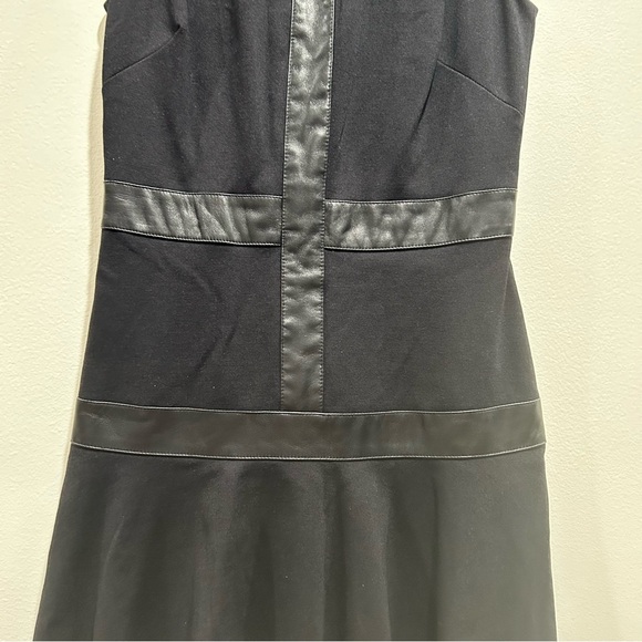 Artelier Nicole Miller black sleeveless dress with Lamb leather size 8 - Picture 2 of 8
